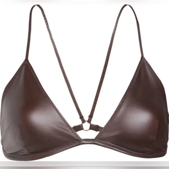 NWT Skims Wet Jersey Triangle Bralette COCOA size 4XL - Picture 2 of 12